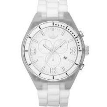 Adidas Adh2533 'silicone Cambridge' 47mm Chronograph Watch White