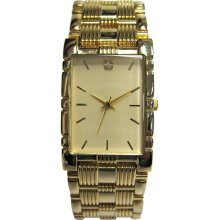 ADVANCE WATCH COMPANY LTD. Men's Gold Tone Tank Bracelet Watch -