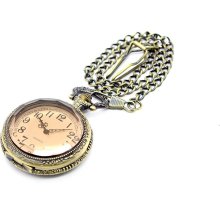 Alloy Men's Bronze Pocket Watch 34cm length chain