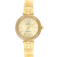 Anne Klein Round Skinny Bangle Watch Horn