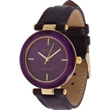 Anne Klein Women's 10-9852PMPR Purple Leather Quartz Watch with Purple