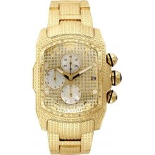 Aqua Master Men's Diamond-Cut Rectangular Bubble Loop Diamond Watch