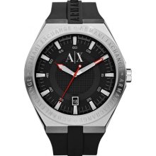 Armani Exchange Black Rubber Watch, 48mm