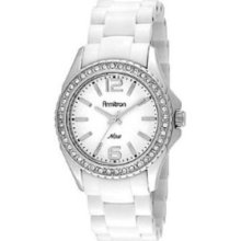 Armitron Ladies75-3935wtwt Resin Band White 42swarovski Stones White Dial Watch