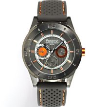 Armitron Menâ€™s Dark Gray Silicon Strap with Orange Accents Multifunction Dial Watch