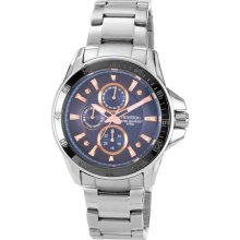 Armitron Men's Blue Multi-Dial Watch, Silver-Tone Bracelet