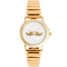 ASOS Moustache Face Expander Watch Gold