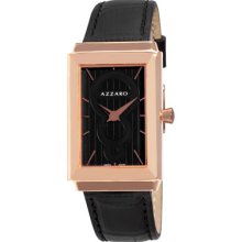 Azzaro Watches Men's Legend Rectangular Black Azzaro Ring Dial Black L