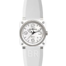 Bell & Ross BR03-92 Automatic 42mm BR03-92 White Ceramic Diamonds Rubber