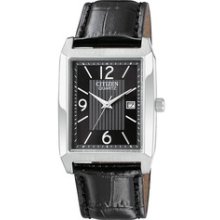 BH165004E -- Citizen Men's Rectangular Face Black Strap Watch BH1650-04E BH1650-04E