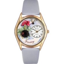 Birthstone Jewelry: January Birthstone Watch Classic Gold Style -