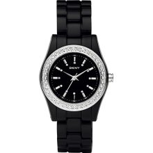 Black Plastic Glitz Watch