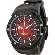 Black Sea Scavenger 47mm GMT Quartz Red Dial Watch