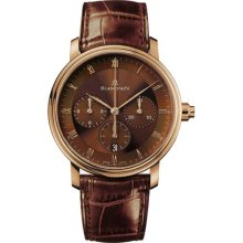 Blancpain Men's Villeret Brown Dial Watch 6185-3646-55