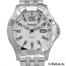 Brand New OMAX RS674 Stainless Steel Men's Date Watch - silver