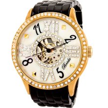 Breda Women's 'Audrey' Mechanical Hand-winding Watch (Gold/Black)