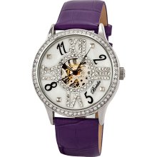 Breda Women's 'Audrey' Rhinestone Hand-winding Watch (Purple)