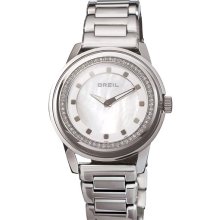 Breil 'Orchestra' Crystal Bezel & Index Bracelet Watch White/ Silver