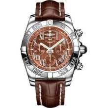 Breitling Chronomat B01 Stainless Steel Polished Bezel AB011012/Q566-croco-brown-deployant