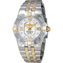 Breitling Galactic 30 Mother of Pearl Stainless Steel Ladies Watc ...