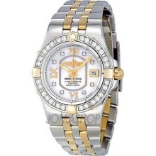 Breitling Galactic 30 Mother of Pearl Diamond Two-Tone Ladies Wat ...