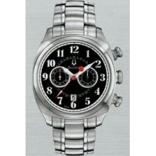 Bulova Men`s Adventurer Stainless Steel Black Dial Chronograph Watch