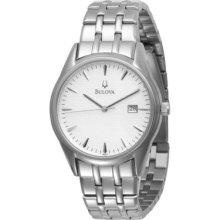 Bulova Men's 96b119 Bracelet Silver White Dial Watch