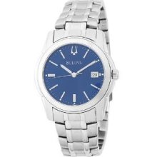 Bulova Men's 96g47 Blue Silver-tone Bracelet Watch