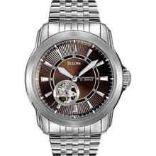 Bulova Mens Bracelet Watch - Round Brown - 96A101