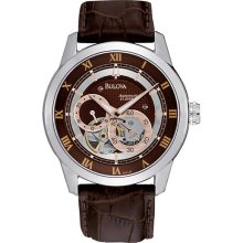 Bulova Men's Brown Leather Strap Watch