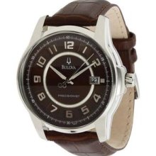 Bulova Precisionist Leather Mens Watch 96B128