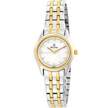 Bulova Women's $199 Two-tone Stainless Steel, Gold Accents Dress Watch 98l138