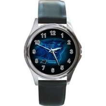 Carolina Panthers 02 Round Metal Watch