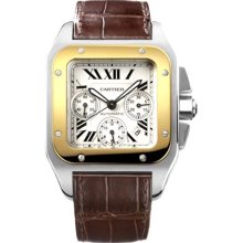 Cartier Men's Santos 100 White Dial Watch W20091X7