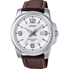 Casio Classic Analogue Watch Mtp-1314l-7aver Genuine Leather Strap Rrp Â£35.00