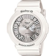 Casio Ladies Baby-G Neon Illuminator Gloss White Band and BGA160-7B1