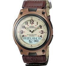 Casio Men's Ana-Digi Data Bank Watch - Tan