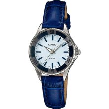 Casio Women's Core LTP1360L-2AV Blue Leather Quartz Watch with Wh ...