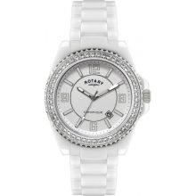 CEWBS-06 Rotary Ceramique White Stone Set Watch