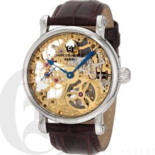 Charles-Hubert Men's Stainless Steel Skeleton Dial Mechanical Watch 3887-A