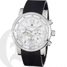 Charles Hubert Silver Tone White Dial Men's Chrono Watch 3882-w $224.95 Retail