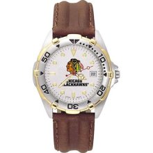 Chicago Blackhawks NHL All Star Watch with Leather Band - Men's from LogoArt