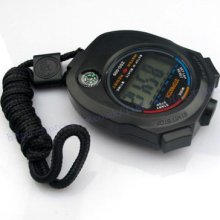 Chronograph Digital Timer Stopwatch Counter Wristwatch