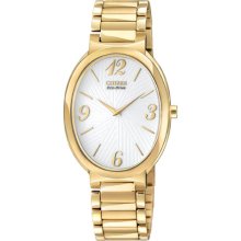 Citizen Eco-Drive Allura Ladies Watch White Dial Gold-Tone EX1232-50A