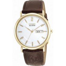 Citizen Gents Eco-drive Bm8242-08a Brown Strap Watch