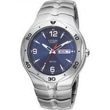 Citizen Men's BK4020-55L Stainless Steel Blue Dial Quartz Link Bracelet Watch