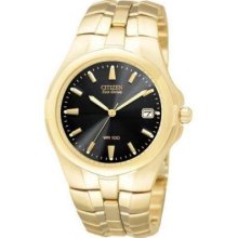 Citizen Men's BM0192-59E Eco-Drive 180 Gold-Tone Black Dial Watch