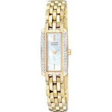 Citizen Women's Silhouette Ss Diamond Watch Eg2642-52d Original Box