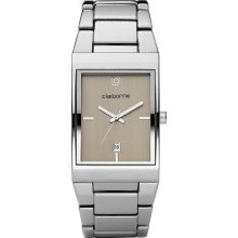 Claiborne Mens Silvertone Dress Watch