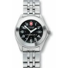 Companion Watch W/ Small Black Dial & Dual Finish Stainless Steel Bracelet